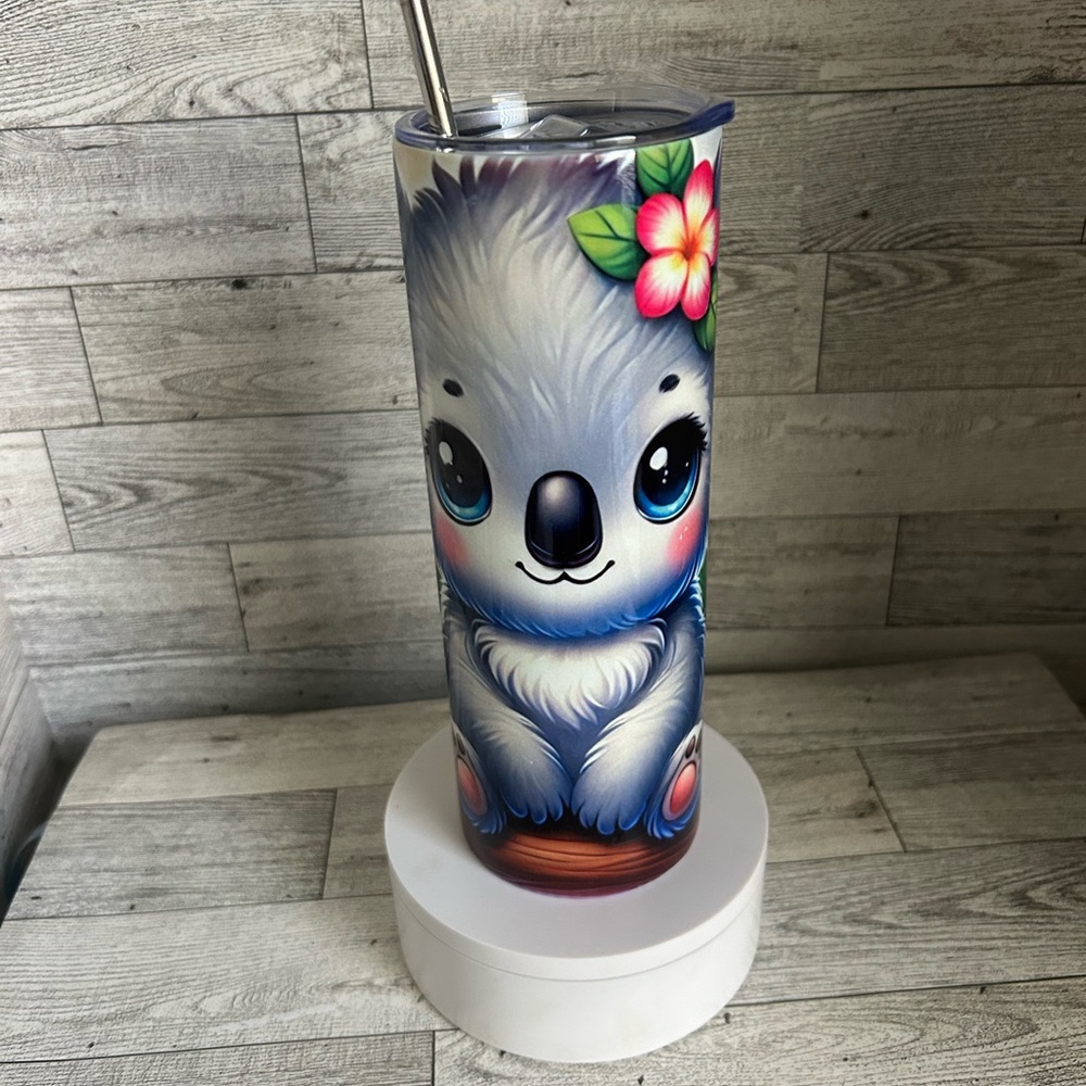 Floral Koala Insulated Tumbler